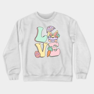 Love Easter Bunny Eggs Cute Colorful Holiday 2024 Crewneck Sweatshirt